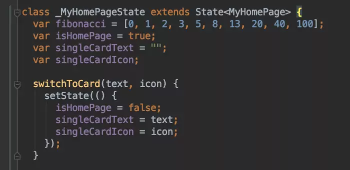 SwitchToCard method and State